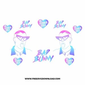 Bad Bunny Starbucks Wrap SVG & PNG free downloads. You can use cut files with Silhouette Studio, Cricut for your DIY projects.