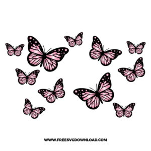 Butterfly Starbucks Wrap SVG & PNG Cut Files free downloads. You can use cut files with Silhouette Studio, Cricut for your DIY projects.