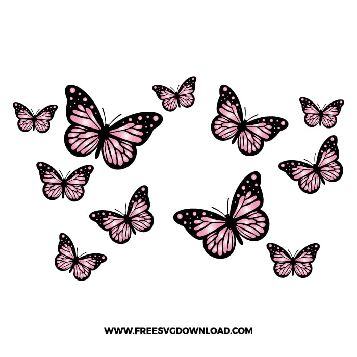 Butterfly Full Wrap Svg, Starbucks Svg, Coffee Ring Svg, Cold Cup