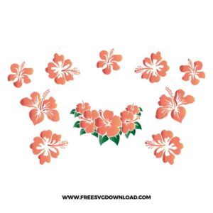 Hibiscus Starbucks Wrap 2 SVG & PNG free downloads. You can use cut files with Silhouette Studio, Cricut for your DIY projects.