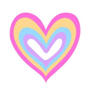 Rainbow Heart free SVG PNG download cut files