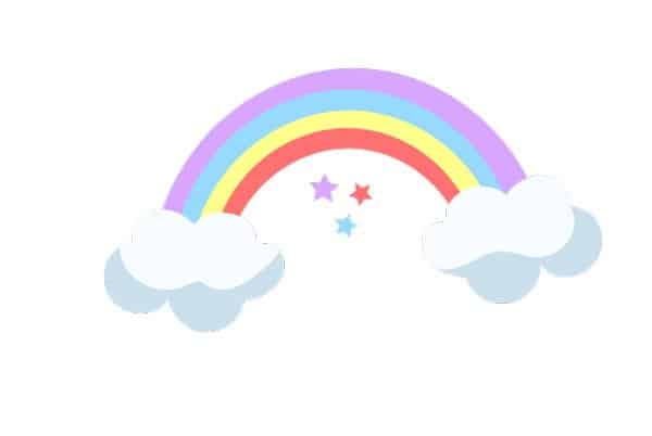 Rainbow with clouds SVG cut files