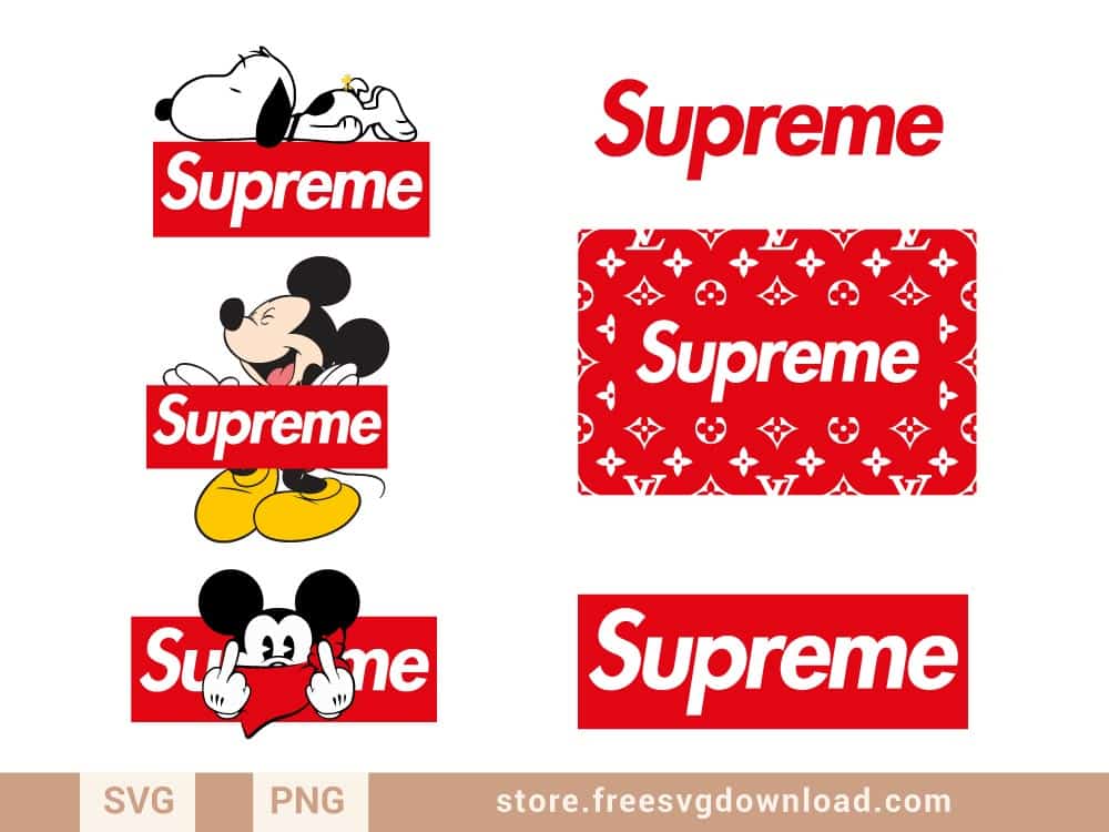 supreme svg cut files for cricut supreme logo svg, supreme png, supreme louis vuitton svg, mickey mouse svg