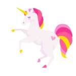 Pink unicorn SVG illustration with a cute and playful design free download