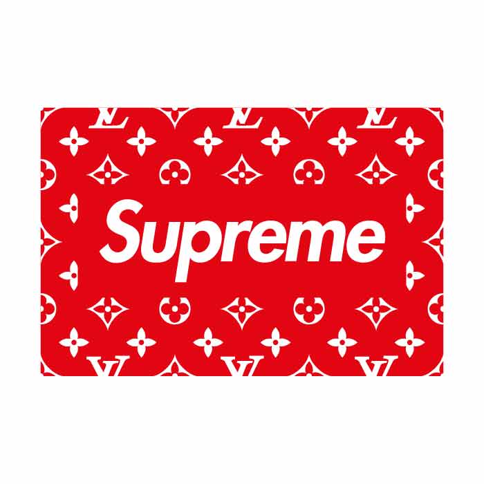 Download Red Supreme And Louis Vuitton Print Wallpaper