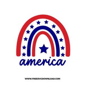 America rainbow SVG & PNG free 4th of July cut files
