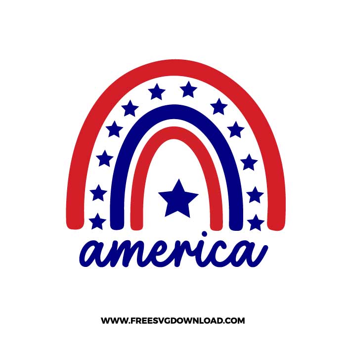 America rainbow SVG & PNG free 4th of July cut files - Free SVG Download