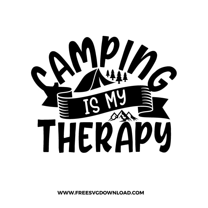 Camping is my therapy SVG free camping cut files