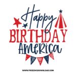 Happy birthday America SVG & PNG free 4th of July cut files