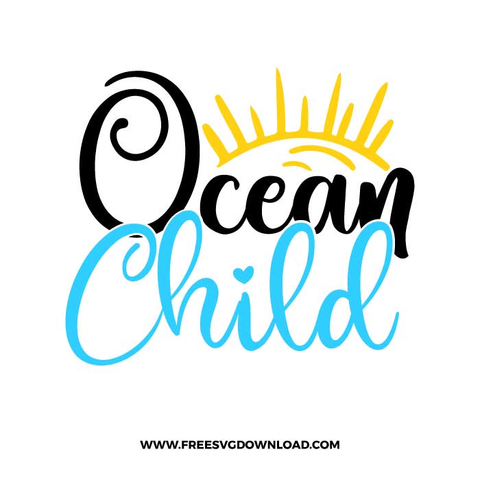 Ocean child SVG & PNG free summer cut files