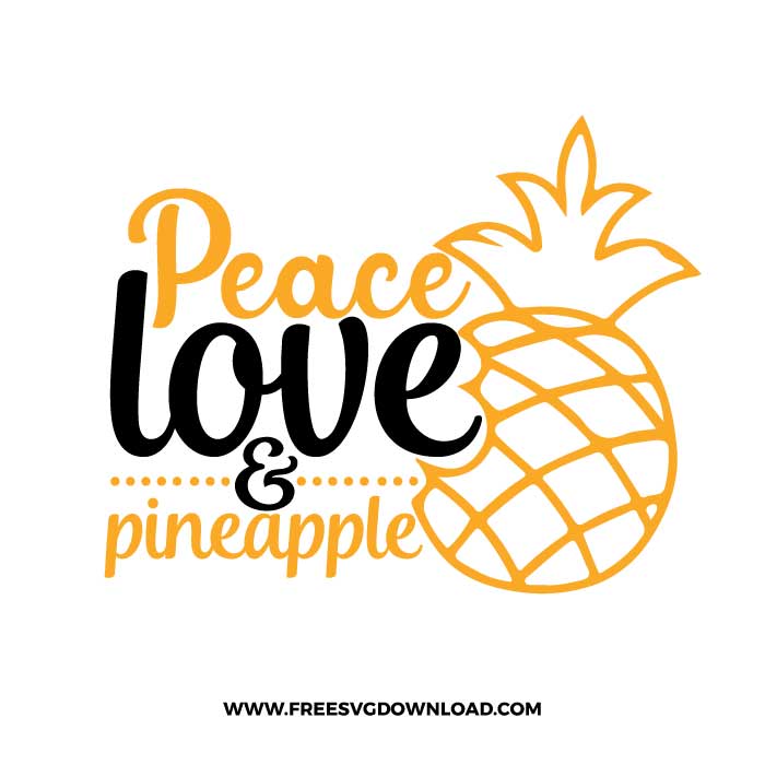 Peace love pineapple SVG & PNG free summer cut files