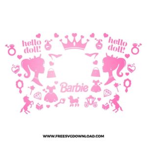 Barbie SVG Starbucks, Curella SVG cut files free download, princess starbucks svg free, starbucks wrap svg, crown svg free, Barbie logo SVG