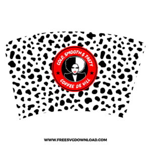 Cruella Starbucks Wrap SVG & PNG Free Download, Cruella SVG cut files free download, disney starbucks svg free, dalmatian svg