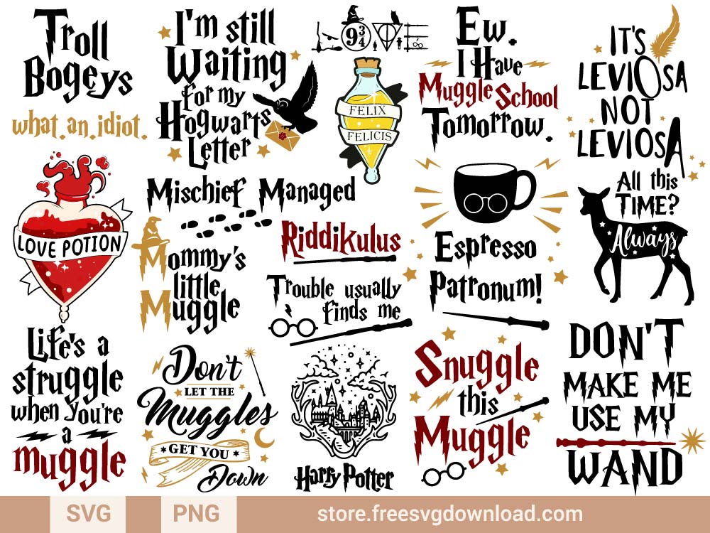 Harry Potter SVG & PNG Free Cut Files | Free SVG Download