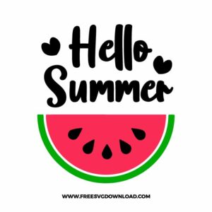 Hello summer watermelon SVG free cut files, free svg files for cricut, free svg images, free svg for cricut, flip flops free svg, hello summer free svg, summer clipart, rainbow free svg, summer png,