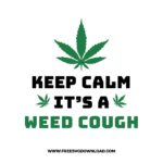 Keep calm it's weed cough SVG & PNG downloads, joint svg, marijuana svg, 420 svg, weed leaf svg, cannabis svg, stoner svg, skull svg, free cut files