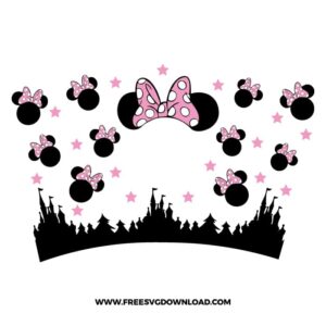 Minnie Mouse Starbucks Wrap SVG & PNG, SVG Free Download, SVG for Cricut Design Silhouette, disneyland svg, minnie mouse svg, mickey mouse