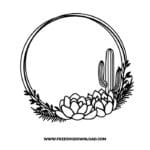 Cactus wreath SVG & PNG, SVG Free Download, SVG for Cricut Design Silhouette, svg files for cricut, flower svg, summer svg, tropical svg, floral svg, succulent svg, beach svg, plant svg, cactus png, gardening svg, desert svg, boho svg