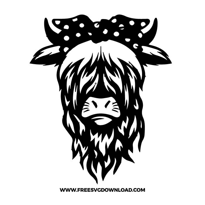 Highland Cow SVG & PNG, SVG Free Download, svg files for cricut, separated svg, trending svg, cow bow svg, farmhouse svg, heifer svg, cow print svg, animal svg, calf svg, cow face svg, farm svg, cow silhouette