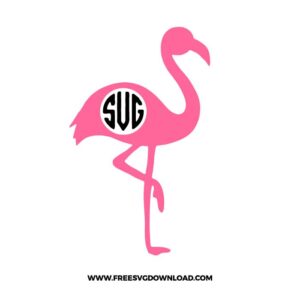 Flamingo Monogram SVG & PNG, SVG Free Download, SVG for Cricut Design Silhouette, summer svg, beach svg, tropical svg, sea svg, flamingo clipart, bird svg, animal svg, pink svg