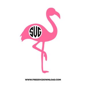 Flamingo Monogram Free SVG File