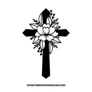 Floral Cross free SVG, SVG Free Download, church svg, christian svg, crosses svg, religious svg, jesus svg, faith svg, cross clipart, SVG for Cricut Design Silhouette,