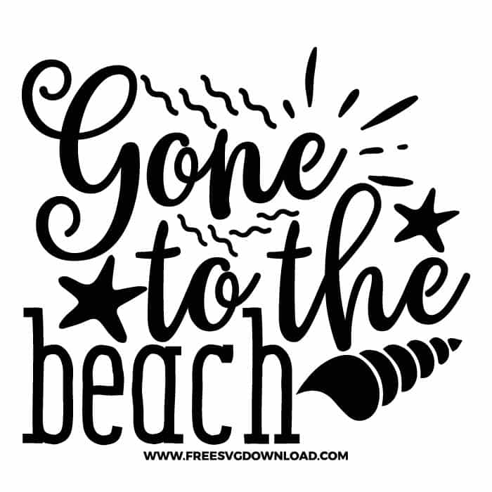Gone to the beach SVG free cut files, free svg files for cricut, flip flops free svg, summer clipart, summer png, beach svg, ocean svg, sun svg
