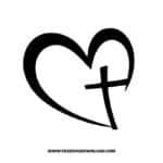Heart Cross free SVG, SVG Free Download, church svg, christian svg, crosses svg, religious svg, jesus svg, faith svg, cross clipart, SVG for Cricut Design Silhouette,