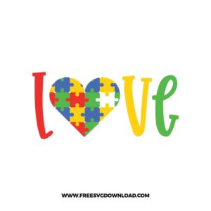 Love Autism Free SVG