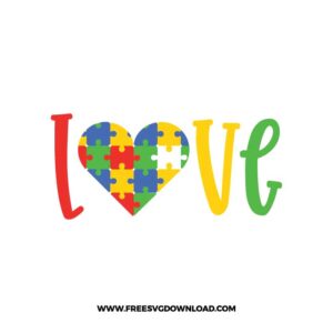 Love Autism Free SVG File