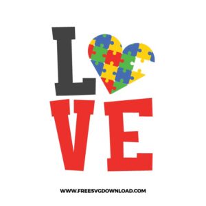 Love SVG & PNG, SVG Free Download, SVG for Cricut Design Silhouette, autism svg, autism awareness svg, autism mom svg, autism puzzle svg, puzzle piece svg, autism heart svg, kids svg, family svg, birthday svg, baby svg