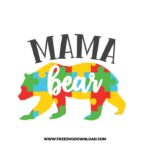Mama Bear SVG & PNG, SVG Free Download, SVG for Cricut Design Silhouette, autism svg, autism awareness svg, autism mom svg, autism puzzle svg, puzzle piece svg, autism heart svg, kids svg, family svg, birthday svg, baby svg