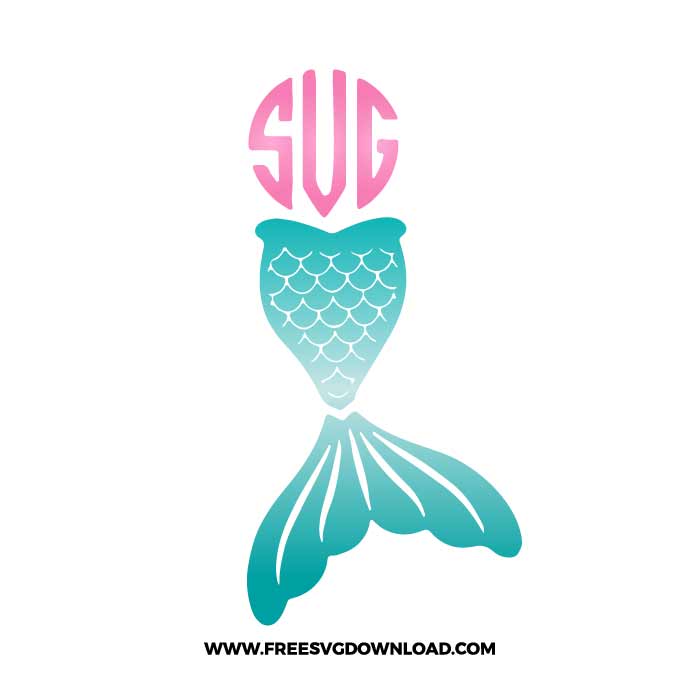 Mermaid Monogram SVG & PNG, SVG Free Download, SVG for Cricut Design Silhouette, mermaid tail svg, little mermaid svg, ariel svg, disney svg,