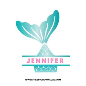 Mermaid Tail Split Monogram SVG Cut File​