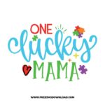 One lucky mama SVG & PNG, SVG Free Download, SVG for Cricut Design Silhouette, autism svg, autism awareness svg, autism mom svg, autism puzzle svg, puzzle piece svg, autism heart svg, kids svg, family svg, birthday svg, baby svg