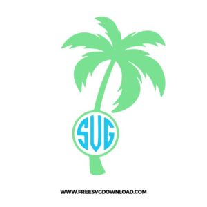 Palm Monogram SVG & PNG, SVG Free Download, SVG for Cricut Design Silhouette, svg files for cricut, flower svg, summer svg, tropical svg, floral svg, palm tree svg, beach svg