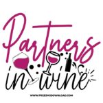 Partners in wine SVG & PNG, SVG Free Download, SVG for Cricut Design Silhouette, wine glass svg, funny wine svg, alcohol svg, wine quotes svg, wine sayings svg