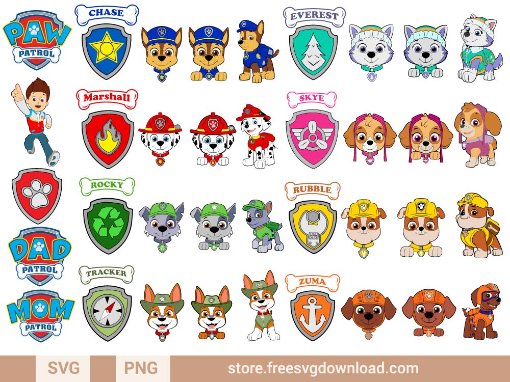 Paw Patrol free SVG PNG cut files Free SVG Download. 