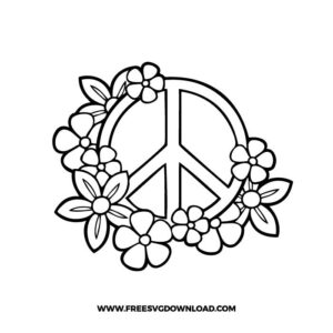 Peace flower free SVG & PNG, SVG Free Download, SVG for Cricut Design Silhouette, svg files for cricut, flower svg, floral svg, plant svg, gardening svg, desert svg, boho svg, spring svg