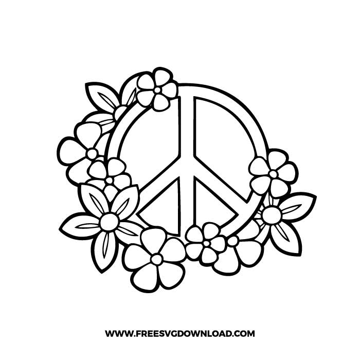 Peace flower free SVG & PNG, SVG Free Download, SVG for Cricut Design Silhouette, svg files for cricut, flower svg, floral svg, plant svg, gardening svg, desert svg, boho svg, spring svg