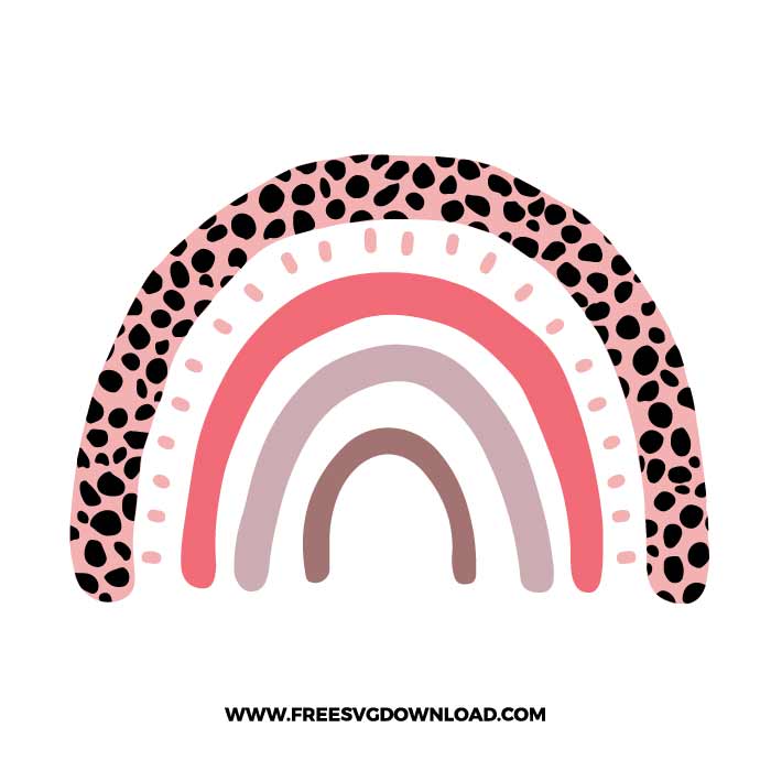 Pink Leopard Rainbow SVG & PNG, SVG Free Download, SVG for Cricut Design Silhouette, leopard svg, cheetah svg, animal print svg, cheetah print svg, leopard pattern svg, mom life svg, leopard spots svg, boho rainbow svg, rainbow baby svg, rainbow clipart