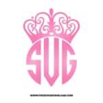 Princess Crown Monogram SVG & PNG, SVG Free Download, SVG for Cricut Design Silhouette, princess svg, queen crown svg, queen svg, barbie svg, birthday girl svg, princess baby svg,