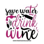 Save water drink wine SVG & PNG, SVG Free Download, SVG for Cricut Design Silhouette, wine glass svg, funny wine svg, alcohol svg, wine quotes svg, wine sayings svg