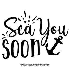 Sea you soon SVG free cut files, free svg files for cricut, flip flops free svg, summer clipart, summer png, beach svg, ocean svg, sun svg