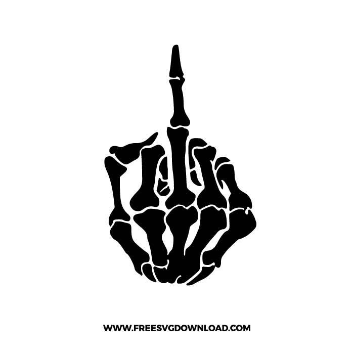 Skeleton middle finger SVG PNG cut files, SVG for Cricut Design Silhouette, free svg files, free svg files for cricut, free svg images, free svg for cricut, free svg images for cricut, svg cut file, svg designs, skeleton svg, middle finger svg, halloween svg, skeleton hand svg, skull svg