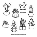 Succulent Bundle SVG & PNG, SVG Free Download, SVG for Cricut Design Silhouette, svg files for cricut, flower svg, summer svg, tropical svg, floral svg, succulent svg, beach svg, plant svg, cactus png, gardening svg, desert svg, boho svg