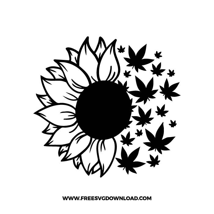 Sunflower weed free SVG & PNG downloads, joint svg, marijuana svg, 420 svg, weed leaf svg, cannabis svg, stoner svg, skull svg, free cut files