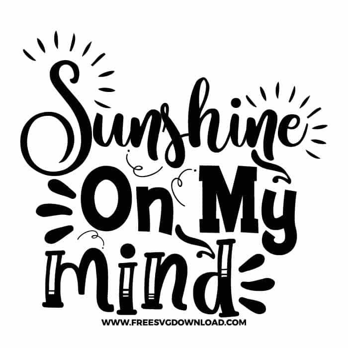 Sunshine on my mind SVG free cut files, free svg files for cricut, flip flops free svg, summer clipart, summer png, beach svg, ocean svg, sun svg