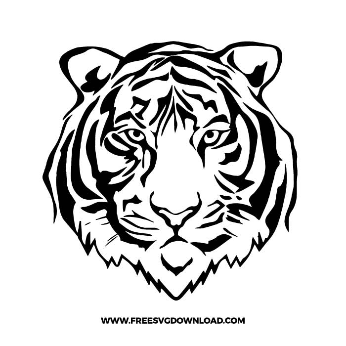 Tiger face SVG, SVG Free Download, SVG for Cricut Design Silhouette, cut files svg, trending svg, tiger clipart, animal svg