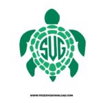 Turtle Monogram SVG & PNG, SVG Free Download, SVG for Cricut Design Silhouette, summer svg, beach svg, tropical svg, sea svg, turtle clipart, bird svg, animal svg